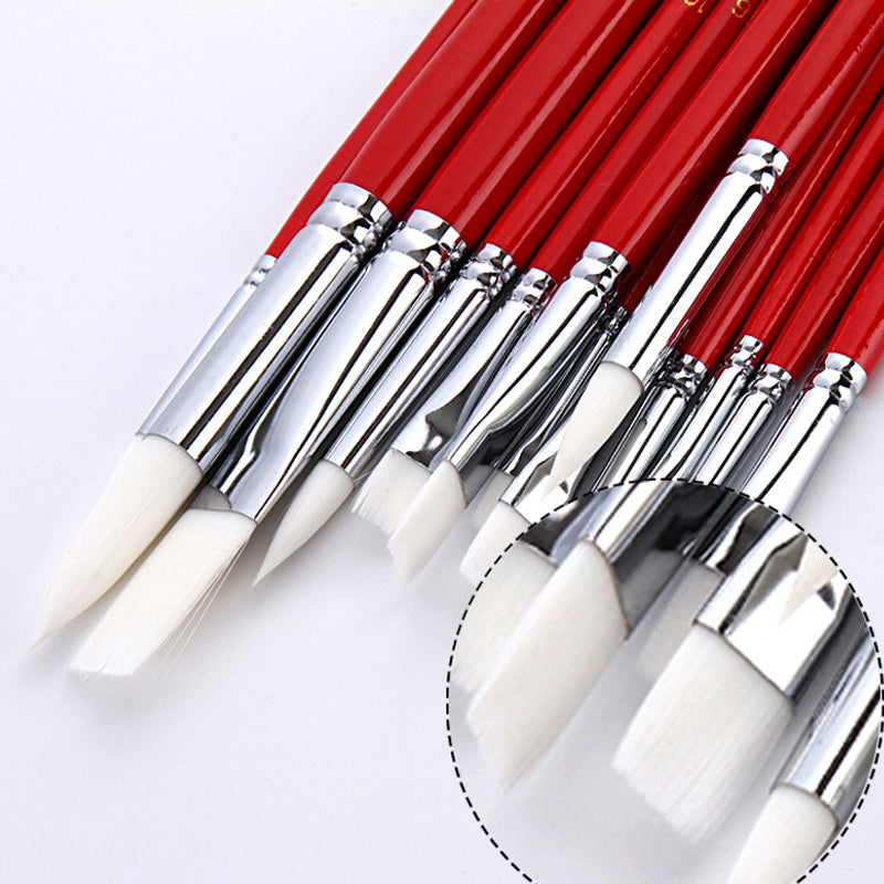 Canvas Pen Curtain Brush, Multi-function Log Rod Oil Paint Brush Art Painting Set